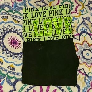 Victoria Secret-Pink] sz S Green and black yoga and work out pants.